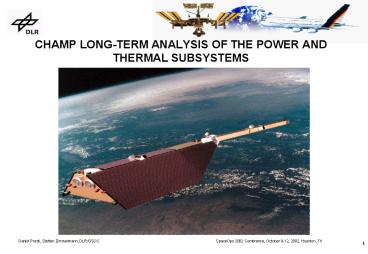 CHAMP LONGTERM ANALYSIS OF THE POWER AND THERMAL SUBSYSTEMS