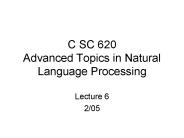 C SC 620 Advanced Topics in Natural Language Processing