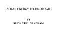 SOLAR ENERGY TECHNOLOGIES PowerPoint PPT Presentation