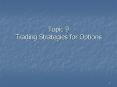 Topic 9 Trading Strategies for Options PowerPoint PPT Presentation