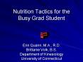 Nutrition Tactics for the Busy Grad Student PowerPoint PPT Presentation