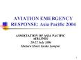 AVIATION EMERGENCY RESPONSE: Asia Pacific 2004 PowerPoint PPT Presentation