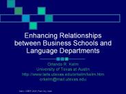 Enhancing Relationships between Business Schools and Language Departments