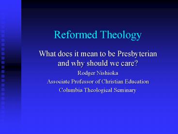Reformed Theology