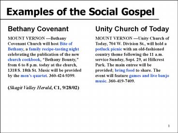 The Social Gospel