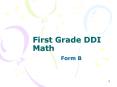 First Grade DDI Math PowerPoint PPT Presentation