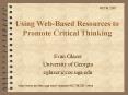 Using WebBased Resources to Promote Critical Thinking PowerPoint PPT Presentation