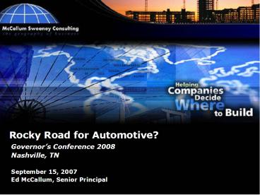 Rocky Road for Automotive