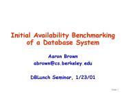 Initial Availability Benchmarking of a Database System