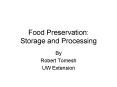 Food Preservation: Storage and Processing PowerPoint PPT Presentation
