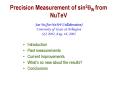 Precision Measurement of sin2qW from NuTeV PowerPoint PPT Presentation
