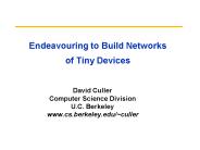 Endeavouring to Build Networks of Tiny Devices