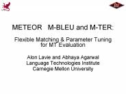 METEOR MBLEU and MTER: Flexible Matching
