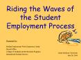 Riding the Waves of the Student Employment Process PowerPoint PPT Presentation