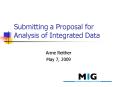 Submitting a Proposal for Analysis of Integrated Data PowerPoint PPT Presentation