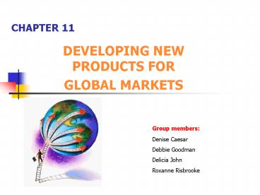 DEVELOPING NEW PRODUCTS FOR