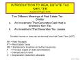 ... Estate Tax Shelter. An Investment That Generates Cas PowerPoint PPT Presentation