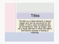 Titles PowerPoint PPT Presentation