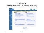 CSE182-L4: Scoring matrices, Dictionary Matching PowerPoint PPT Presentation