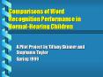 Comparisons of Word Recognition Performance in NormalHearing Children PowerPoint PPT Presentation
