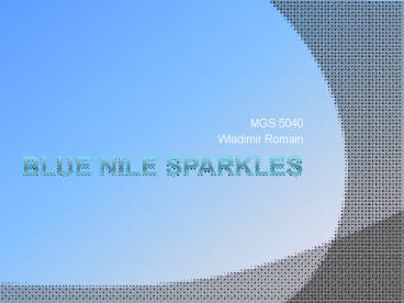 Blue Nile Sparkles
