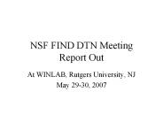 NSF FIND DTN Meeting Report Out
