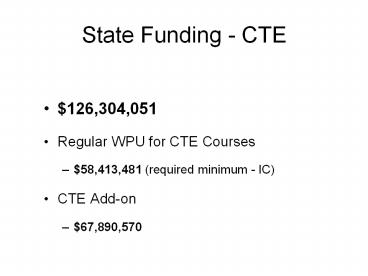 State Funding - CTE