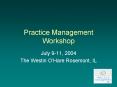 Practice Management Workshop PowerPoint PPT Presentation