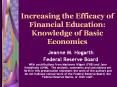 Increasing the Efficacy of Financial Education: Knowledge of Basic Economics PowerPoint PPT Presentation