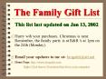 The Family Gift List PowerPoint PPT Presentation