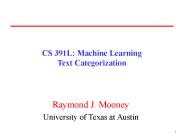 CS 391L: Machine Learning Text Categorization