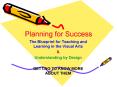 Planning for Success. The Blueprint for Teaching an PowerPoint PPT Presentation