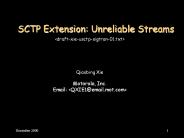 SCTP Extension: Unreliable Streams