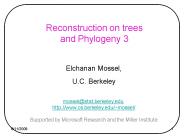Reconstruction on trees and Phylogeny 3