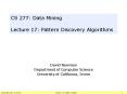 David Newman, UC Irvine Lecture 17: Pattern Finding 1 PowerPoint PPT Presentation