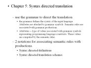 Chapter 5: Syntax directed translation