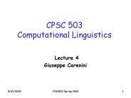 CPSC 503 Computational Linguistics