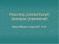 Poisoning Unintentional Overdose Intentional PowerPoint PPT Presentation