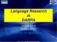 Language Research at DARPA PowerPoint PPT Presentation