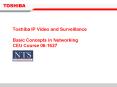Toshiba IP Video and Surveillance Basic Concepts in Networking CEU Course 061627 PowerPoint PPT Presentation