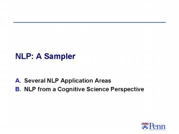 NLP: A Sampler