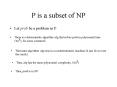 P is a subset of NP PowerPoint PPT Presentation