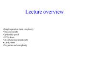 Lecture overview