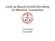 Lookup Based Greedy Decoding for Machine Translation
