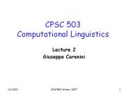 CPSC 503 Computational Linguistics