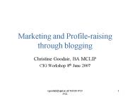 Marketing and Profileraising through blogging
