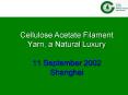 Cellulose Acetate Filament Yarn, a Natural Luxury 11 September 2002 Shanghai PowerPoint PPT Presentation
