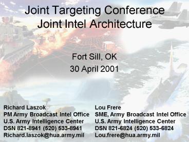 Joint Targeting Conference Joint Intel Architecture