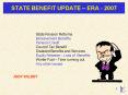 STATE BENEFIT UPDATE ERA 2007 PowerPoint PPT Presentation
