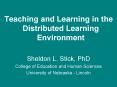 Teaching and Learning in the Distributed Learning Environment PowerPoint PPT Presentation